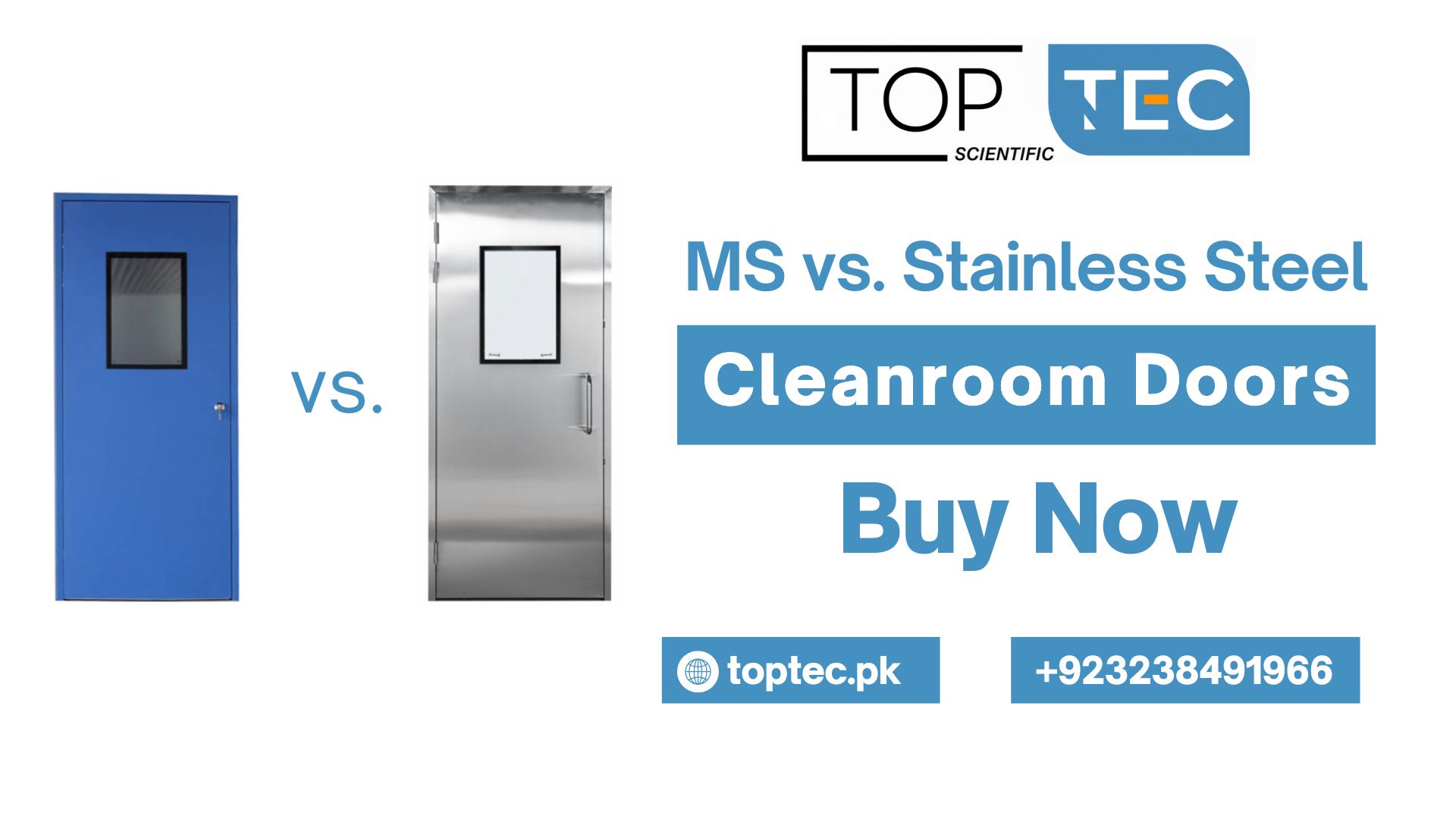 MS vs. Stainless Steel Cleanroom Doors for Pharma